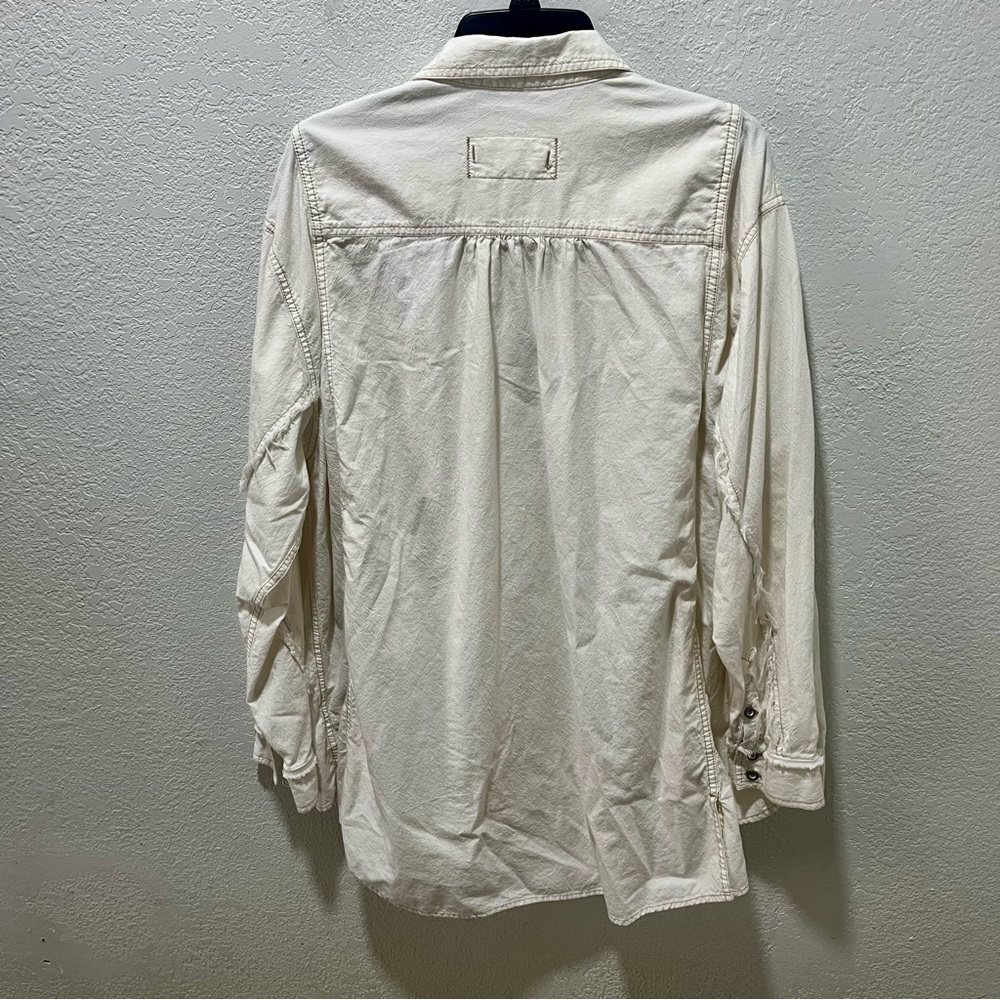 We The Free Cream Casual Button Down Shirt Shacket - Picture 7 of 13